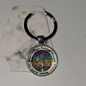 Tree of Life Multicolor Silver Key Holder